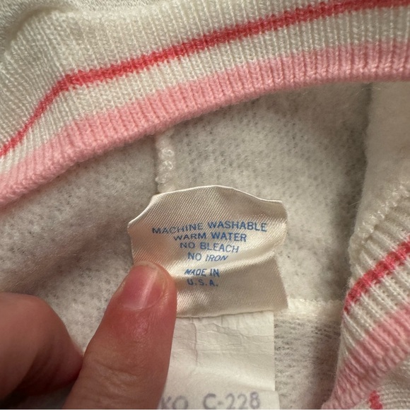 Vintage Rocking Horse Pink Bunny Zip Up Sweater 6/9 months - Picture 11 of 13